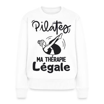 Pilates Ma Thérapie Légale - Pull Premium bio Femme - blanc - Devant - Julia (174cm)
