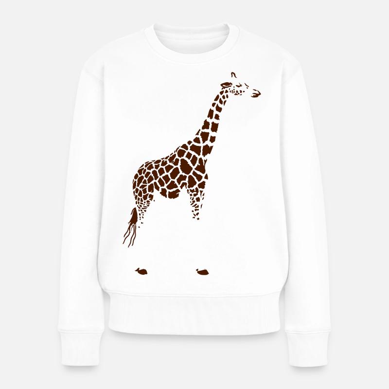 MosaikGiraffen Silhouette - Frauen Premium Bio Pullover - Weiß