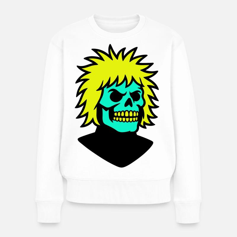 Skullman avec une coiffure cool - Pull Premium bio Femme - blanc