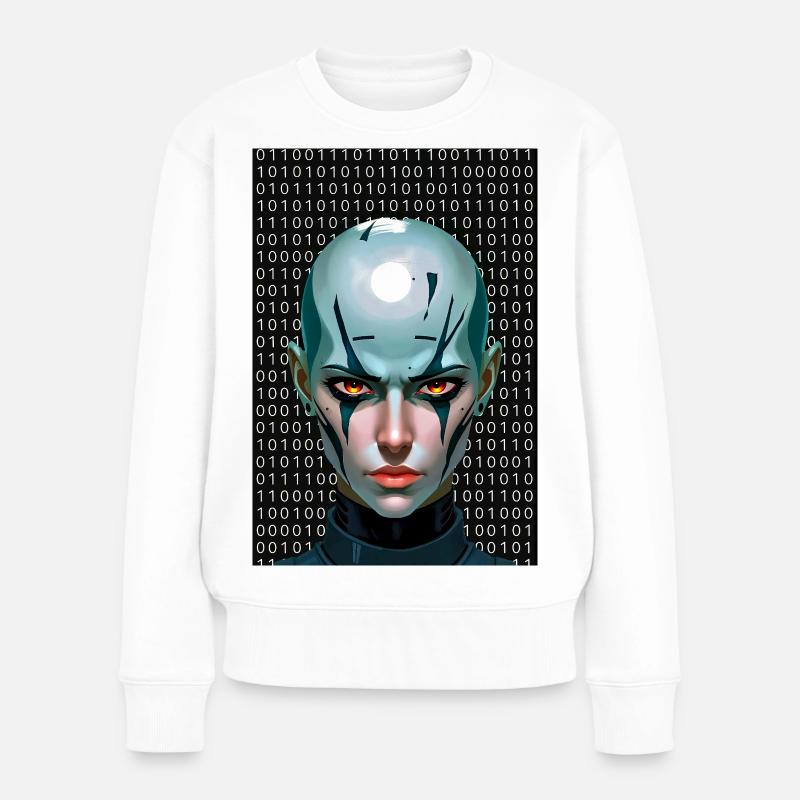 Steampunk Girl 08 Retrofuturistisch - Frauen Premium Bio Pullover - Weiß