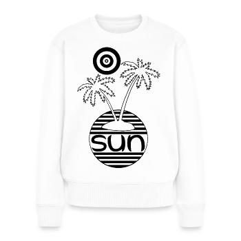Paradies in der Sonne (schwarz) - Frauen Premium Bio Pullover - Weiß - Vorne - Julia (174cm)