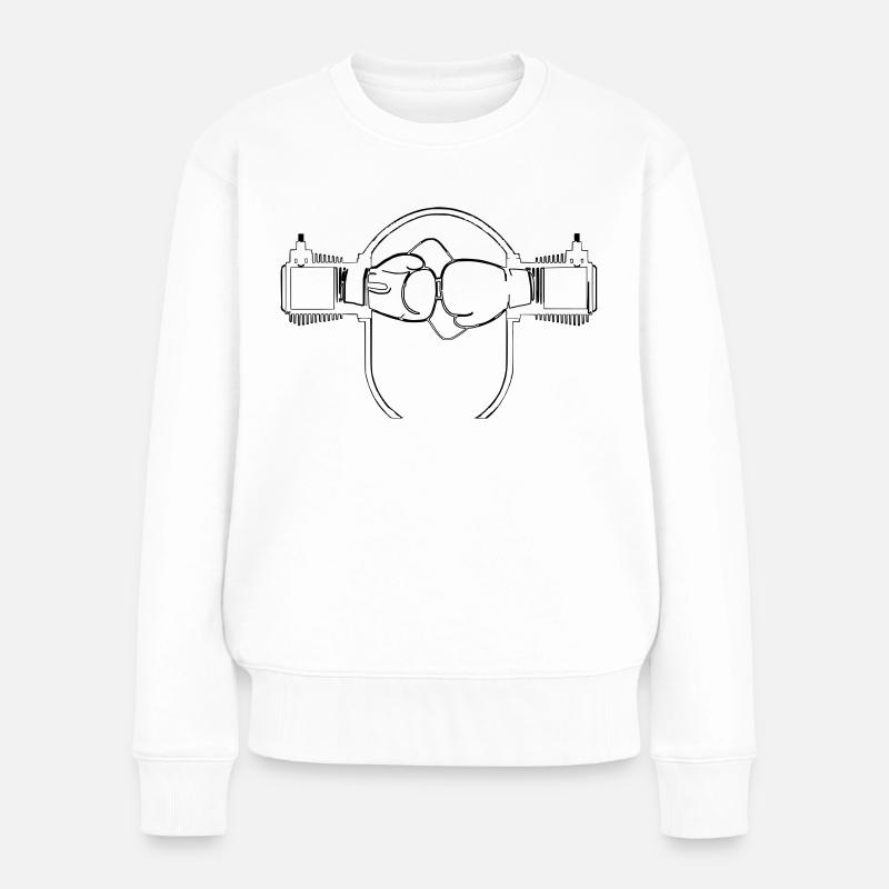 Boxer Motor - Frauen Premium Bio Pullover - Weiß