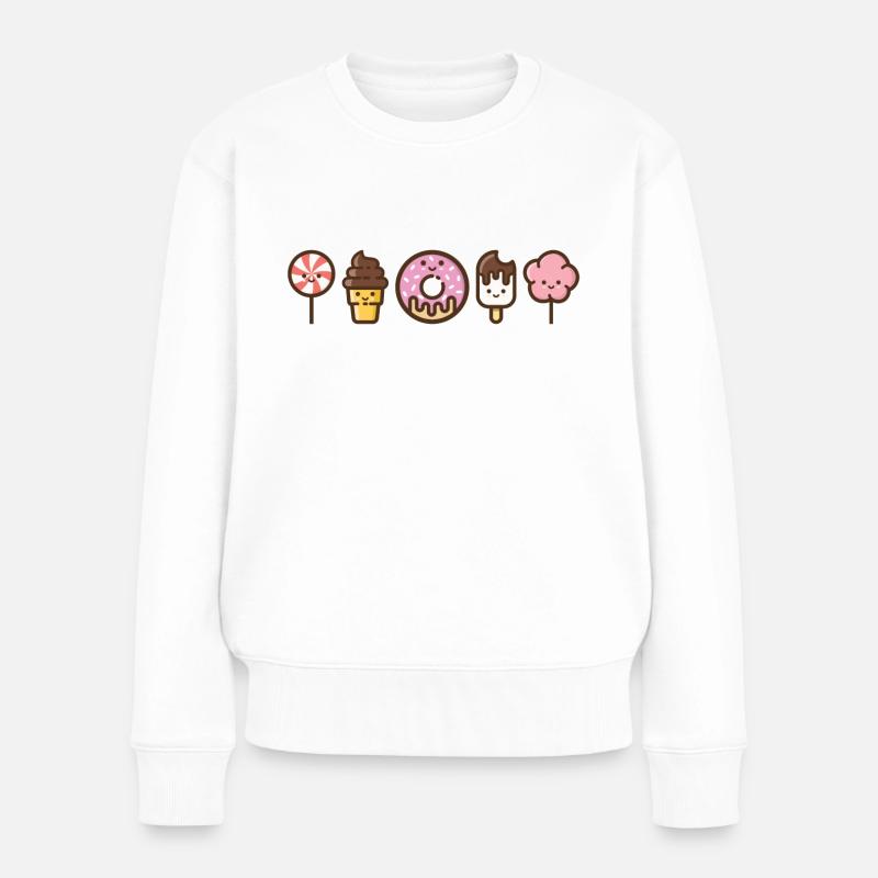Kawaii Sweets - Frauen Premium Bio Pullover - Weiß