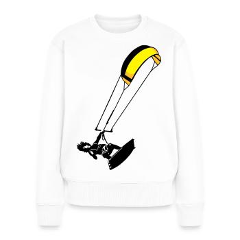 Kitesuf flex - Frauen Premium Bio Pullover - Weiß - Vorne - Julia (174cm)