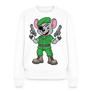 Bewaffneter Maus-Ranger - Frauen Premium Bio Pullover - Weiß - Vorne - Julia (174cm)