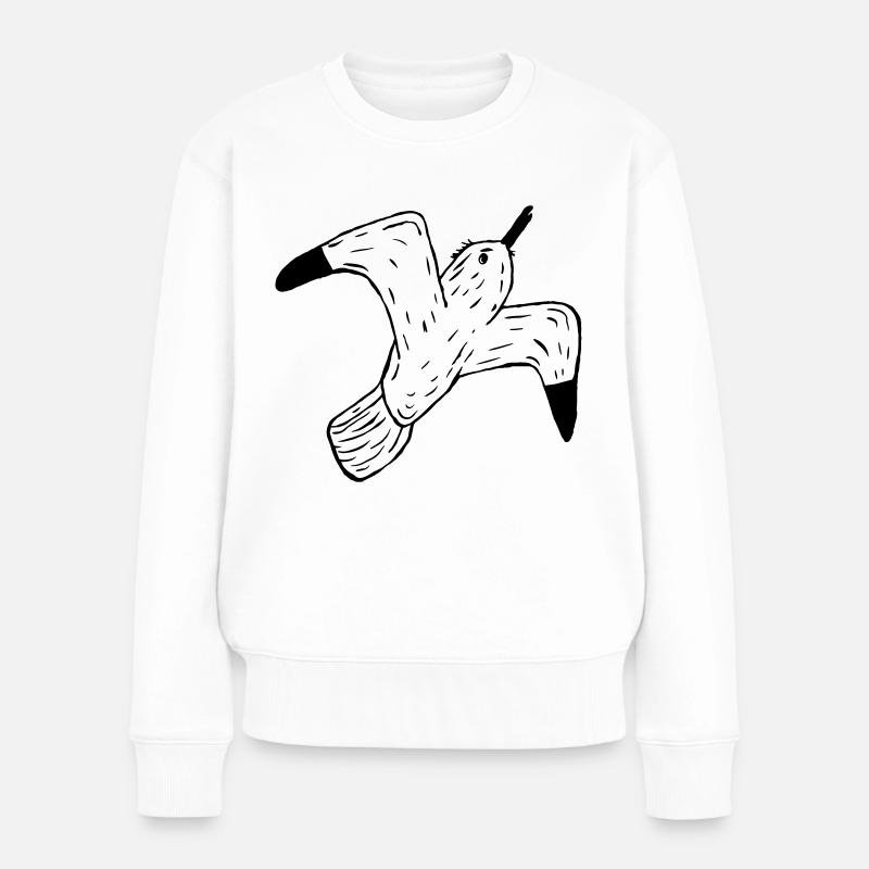 Möwe - Frauen Premium Bio Pullover - Weiß