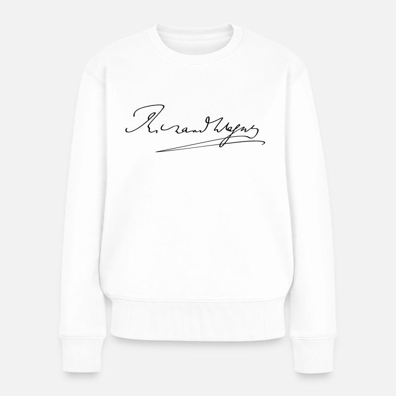 Richard Wagner Unterschrift - Frauen Premium Bio Pullover - Weiß