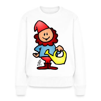 Gnom - Frauen Premium Bio Pullover - Weiß - Vorne - Julia (174cm)