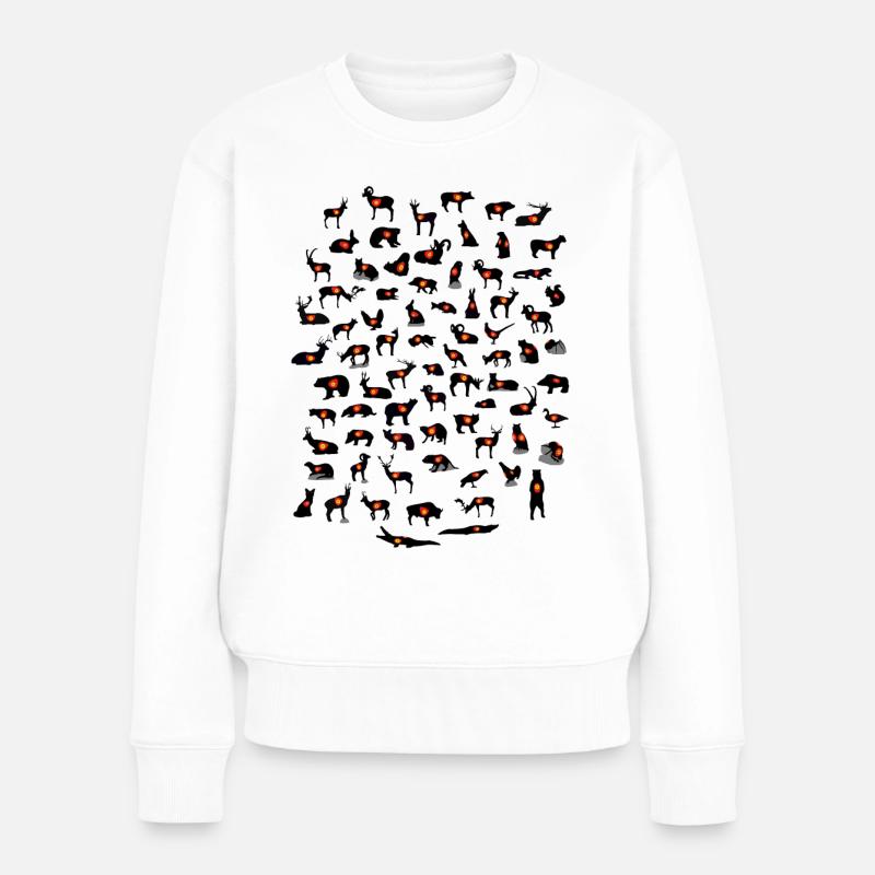 Feld Bogenschießen 3D Targets - Frauen Premium Bio Pullover - Weiß