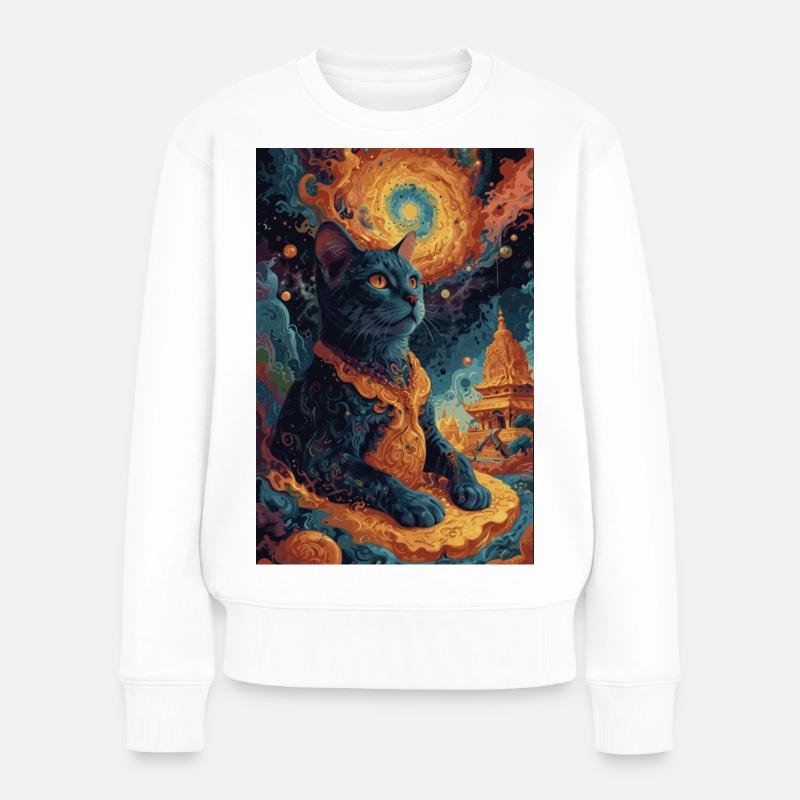 Bouddha noir1 - Pull Premium bio Femme - blanc