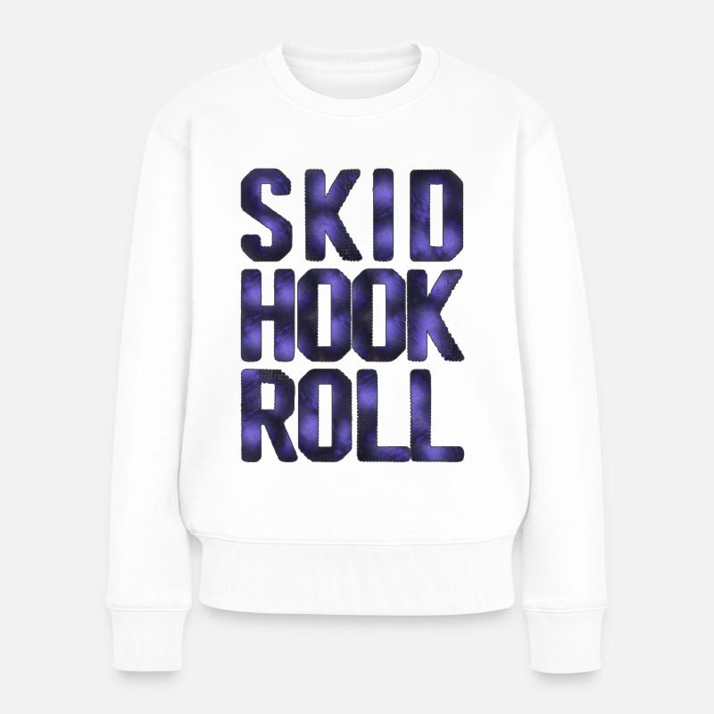 Skid Hook Rolle - Frauen Premium Bio Pullover - Weiß