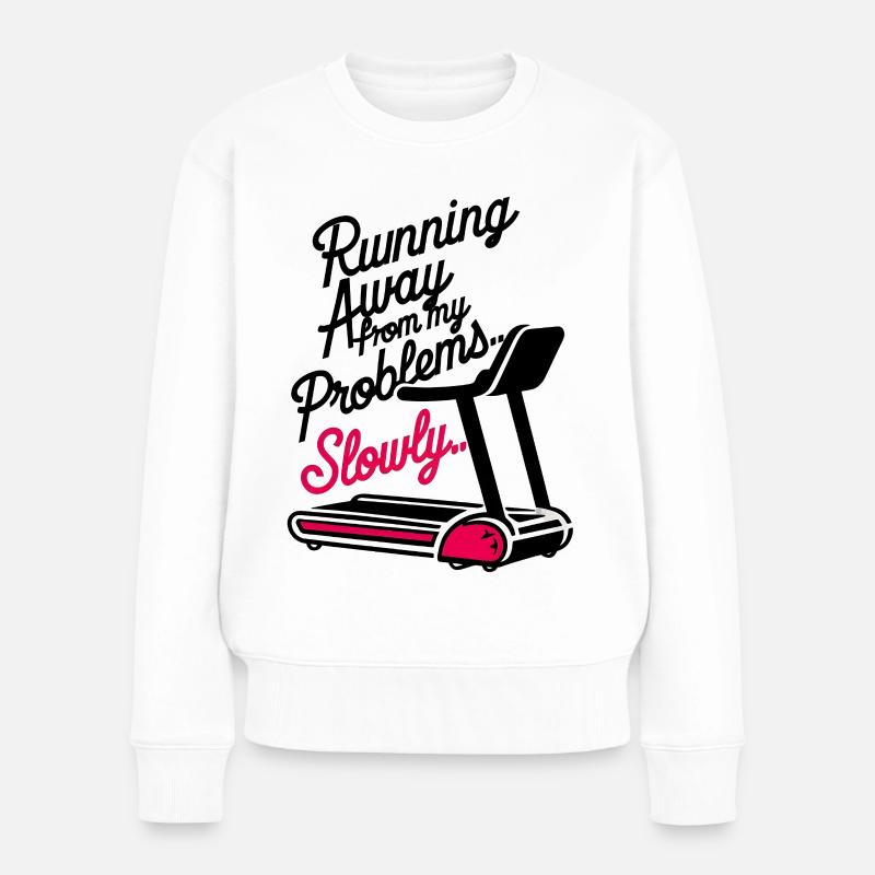 Fuir les problèmes - lentement - Pull Premium bio Femme - blanc
