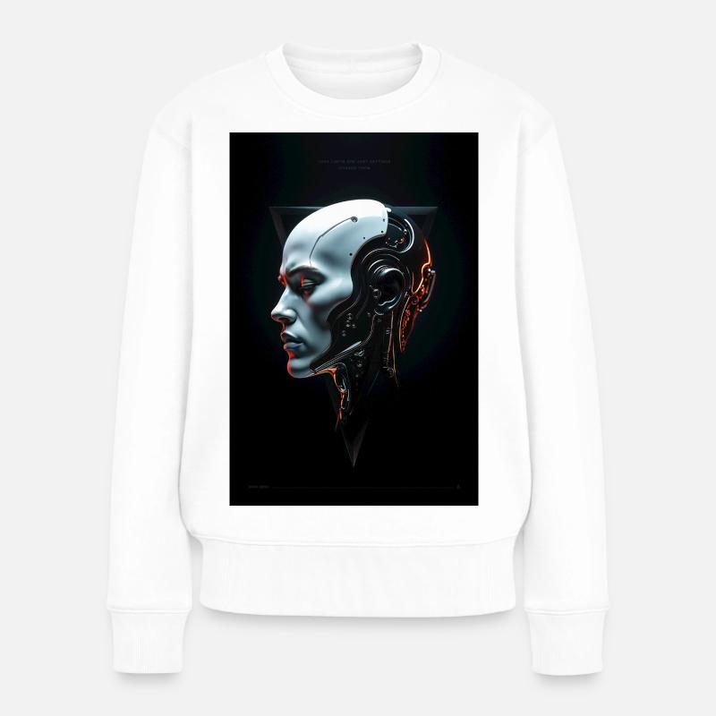 MAD-MND: Maschine - Frauen Premium Bio Pullover - Weiß