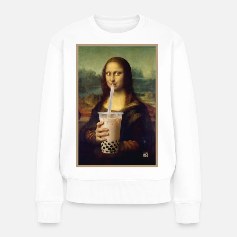 Mona Sip Bubble Tea Portrait - Pull Premium bio Femme - blanc