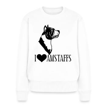 americanstaffy0d - Pull Premium bio Femme - blanc - Devant - Julia (174cm)