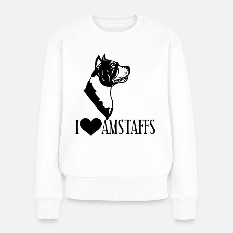 americanstaffy0d - Pull Premium bio Femme - blanc