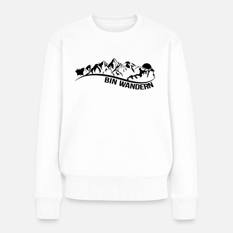 bin wandern - Frauen Premium Bio Pullover - Weiß