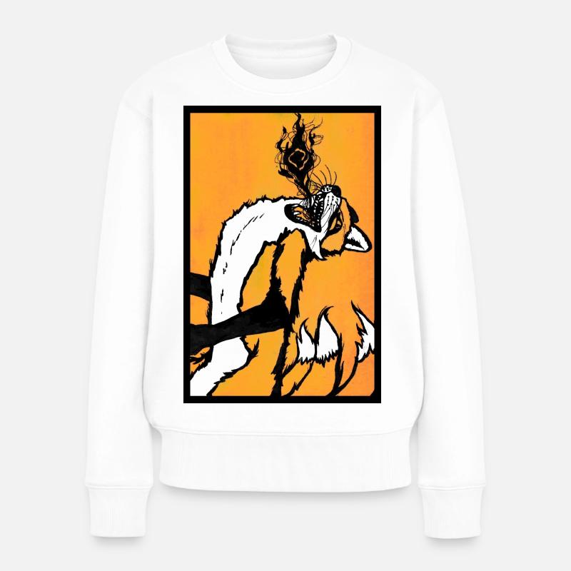 Kitsunefire - Frauen Premium Bio Pullover - Weiß