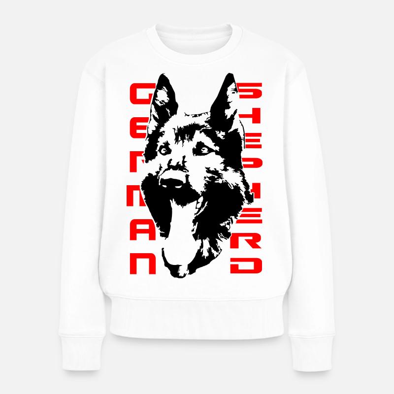 Wunderschöner Schäferhund Kopf - Frauen Premium Bio Pullover - Weiß