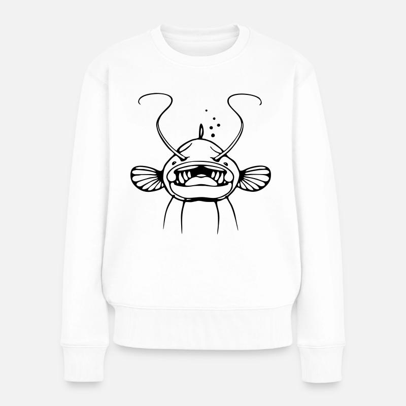 poisson-chat - Pull Premium bio Femme - blanc