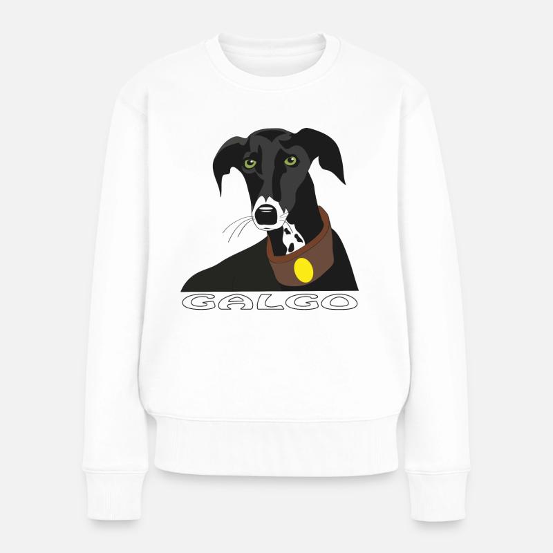 Galgo - Frauen Premium Bio Pullover - Weiß