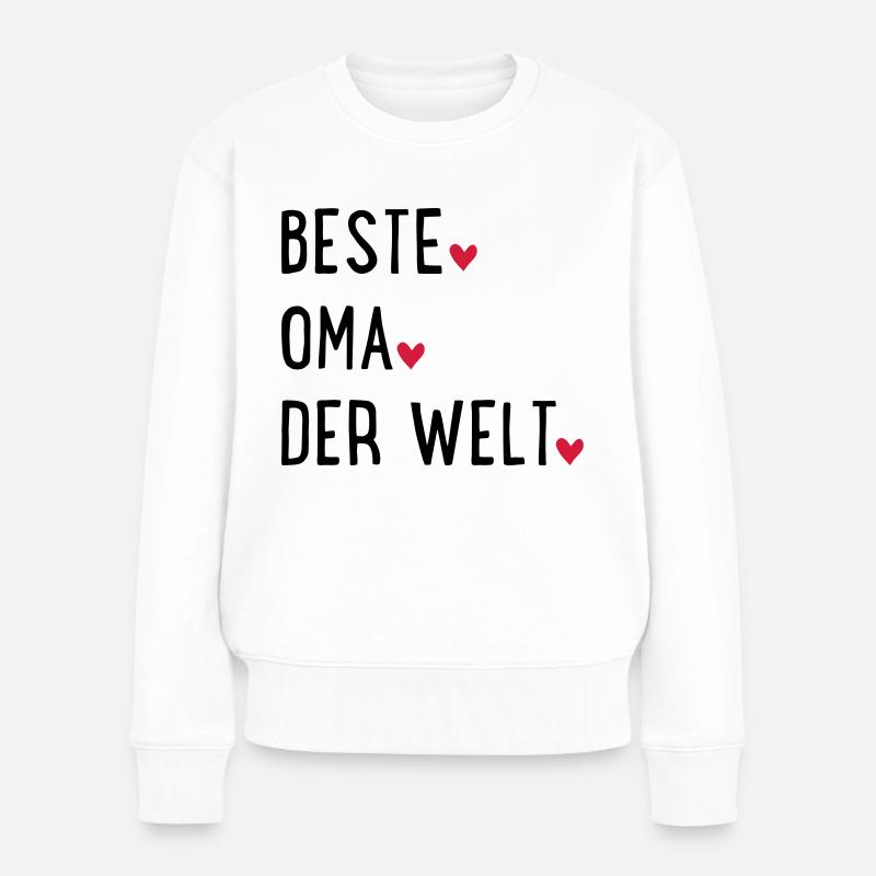 Beste Oma - Frauen Premium Bio Pullover - Weiß
