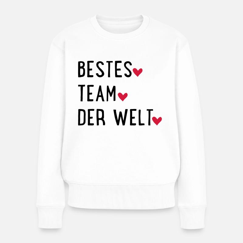Bestes Team der Welt - Frauen Premium Bio Pullover - Weiß