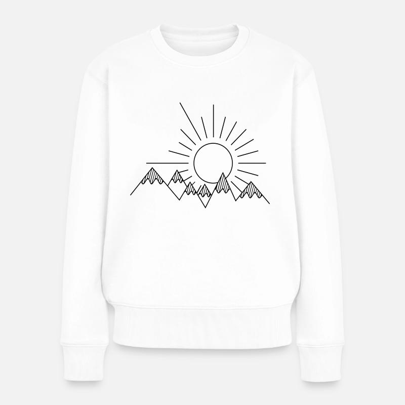 Berge - Frauen Premium Bio Pullover - Weiß