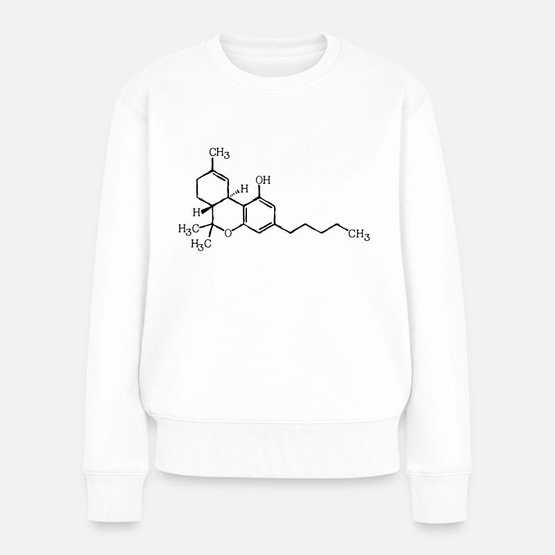 THC molecular formula - Women's Premium Organic Jumper - white