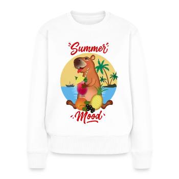 Capybara en vacances - Pull Premium bio Femme - blanc - Devant - Julia (174cm)