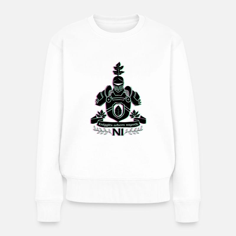 Knights Kniggits Whom Sayeth Ni - Frauen Premium Bio Pullover - Weiß
