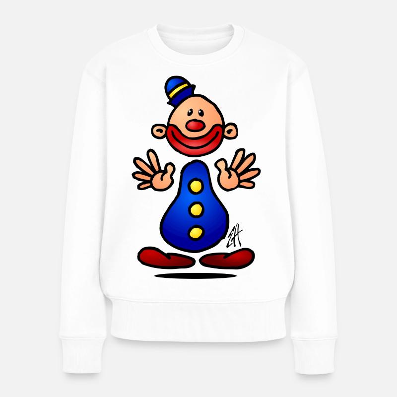 Clown - Frauen Premium Bio Pullover - Weiß