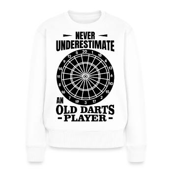 Alter Dartspieler - Frauen Premium Bio Pullover - Weiß - Vorne - Julia (174cm)