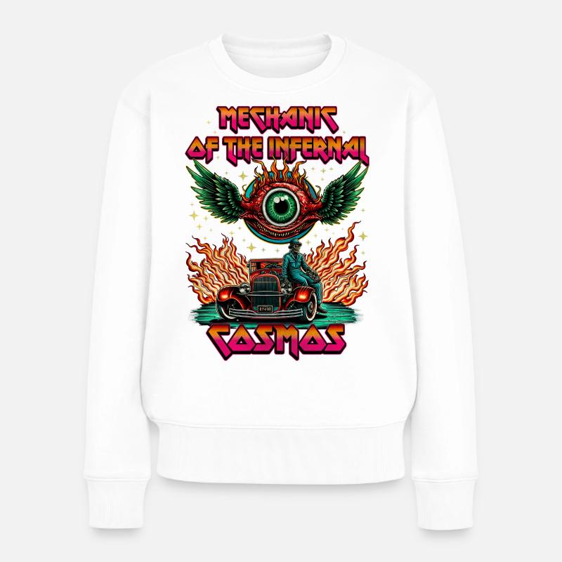 Mechanik des Infernalen Kosmos - Frauen Premium Bio Pullover - Weiß