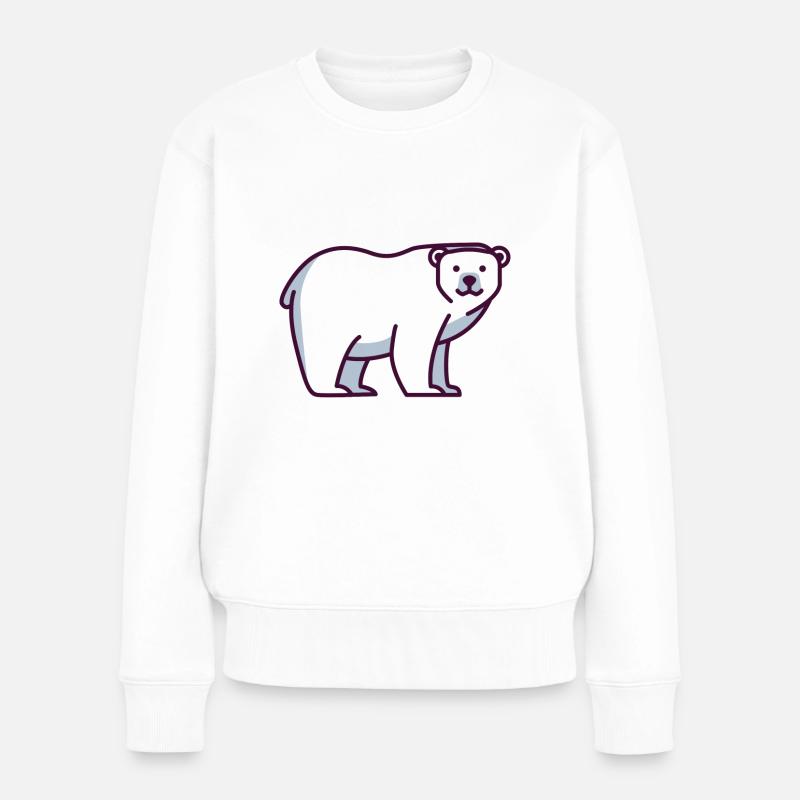 Eisbär - Frauen Premium Bio Pullover - Weiß