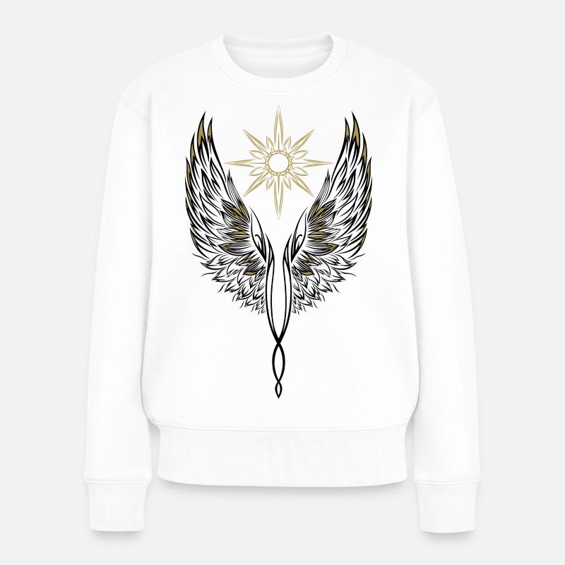 Engelsflügel Engel Flügel Erzengel - Frauen Premium Bio Pullover - Weiß