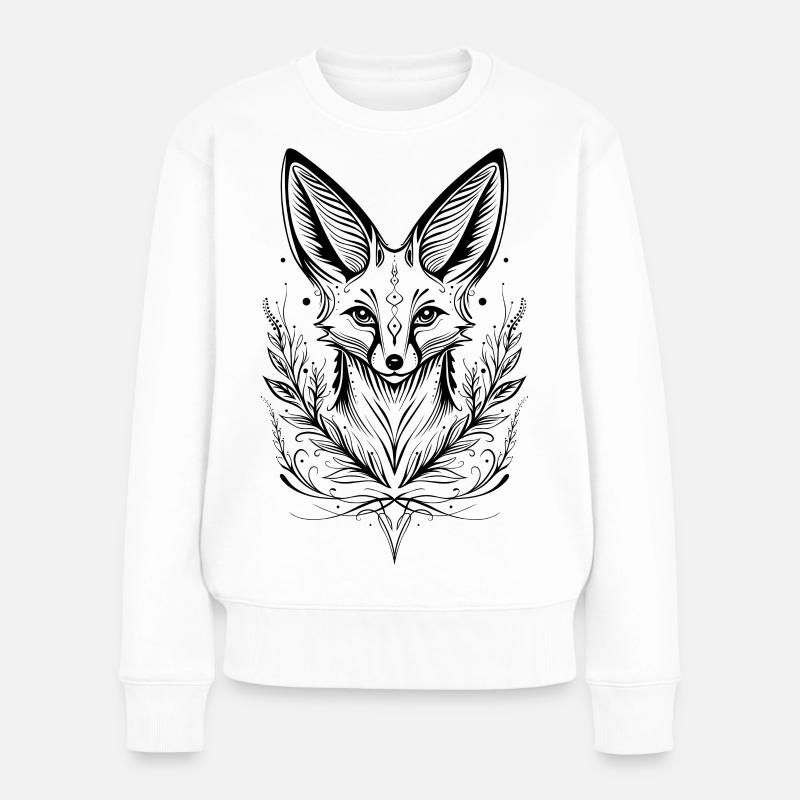 Fuchs Wüstenfuchs Fennek - Frauen Premium Bio Pullover - Weiß
