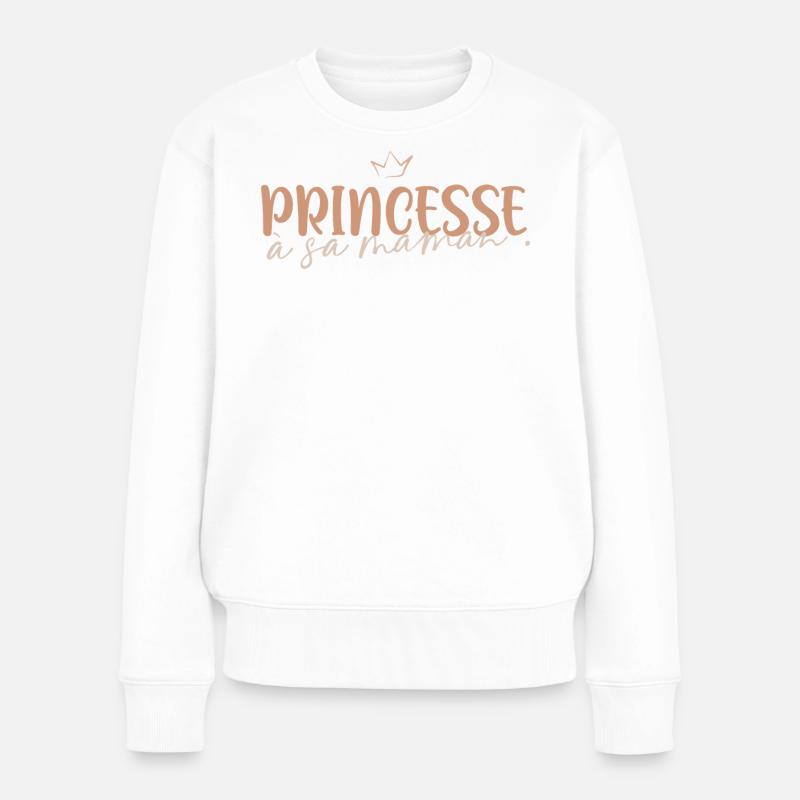 Prinzessin für ihre Mutter - Frauen Premium Bio Pullover - Weiß