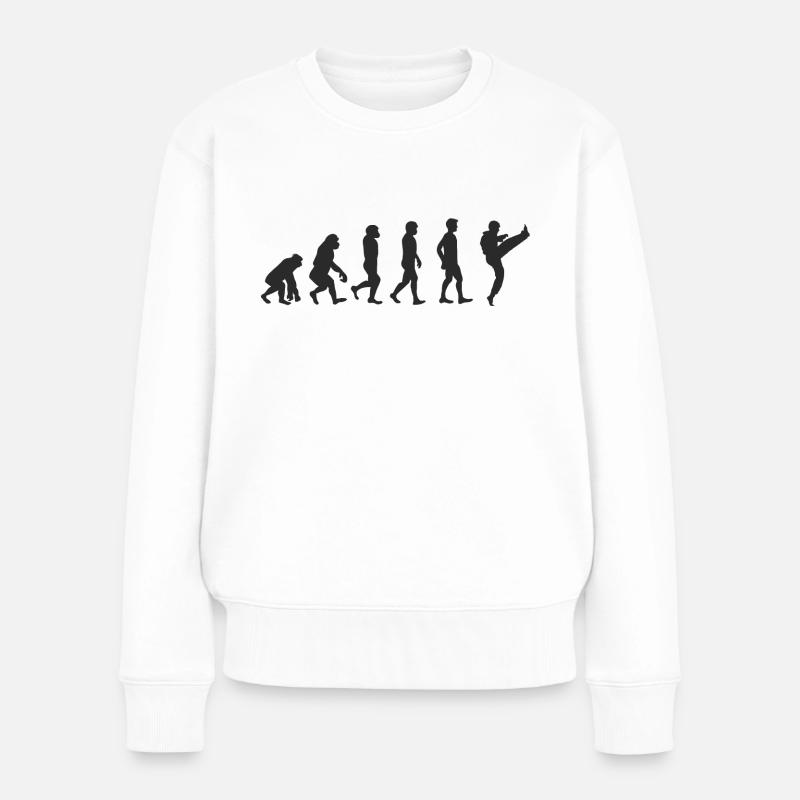 Evolution Karate - Frauen Premium Bio Pullover - Weiß