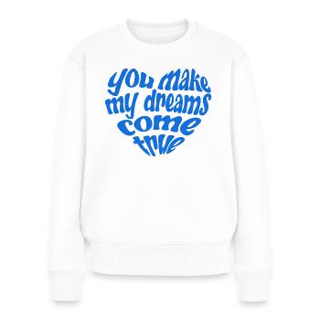 Hall Oates Retro Heart Print - Pull Premium bio Femme - blanc - Devant - Julia (174cm)