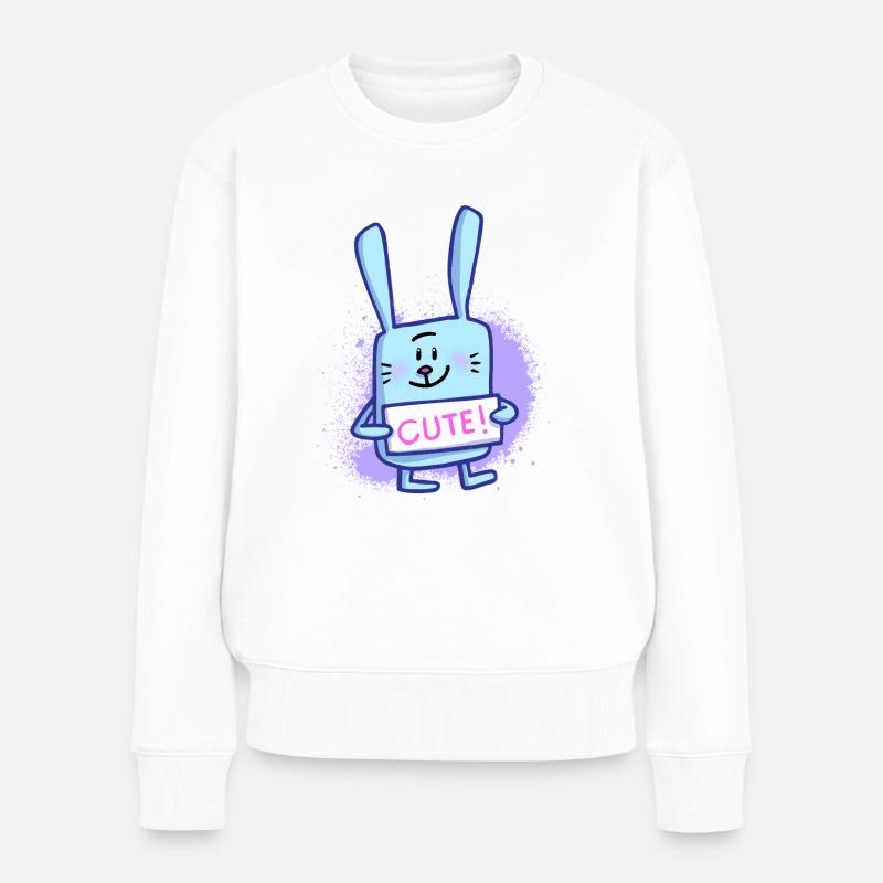 Cute Bunny - Frauen Premium Bio Pullover - Weiß