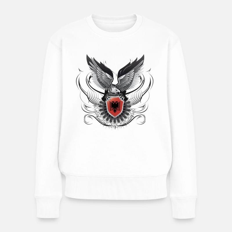 Shqiponja/Albania #02 - Frauen Premium Bio Pullover - Weiß