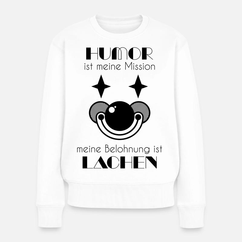 Clown / Clownsgesicht - Frauen Premium Bio Pullover - Weiß