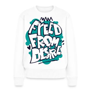 Feed From Desire Graffiti Tee - Pull Premium bio Femme - blanc - Devant - Julia (174cm)