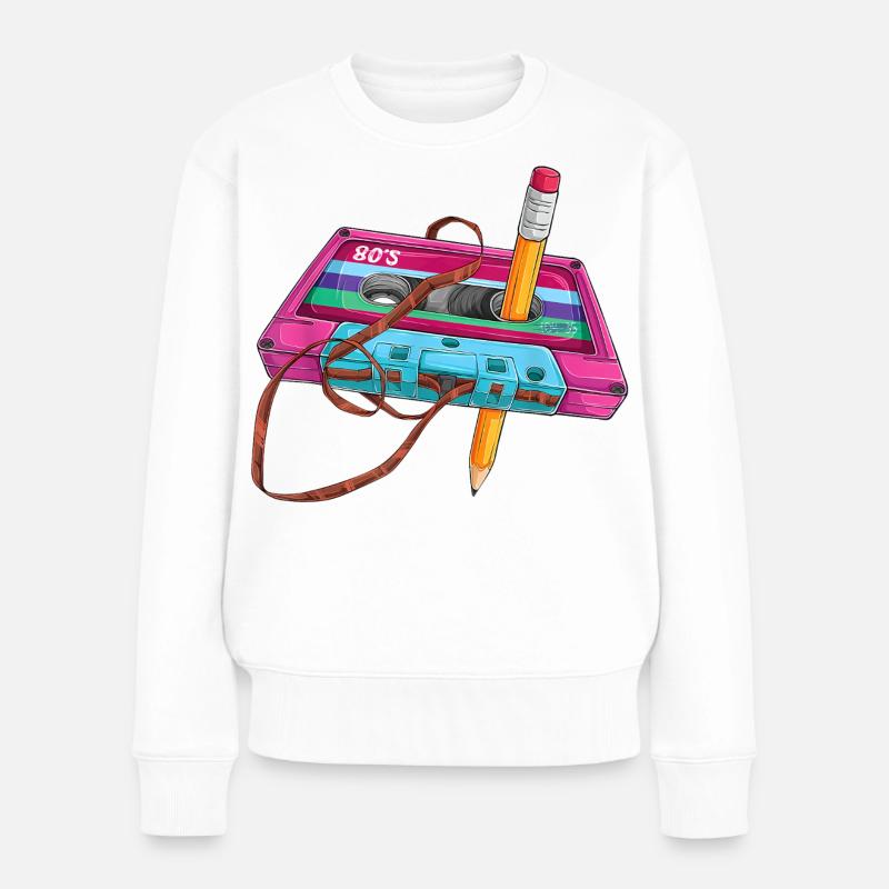 Stylo cassette des années 80 - Pull Premium bio Femme - blanc