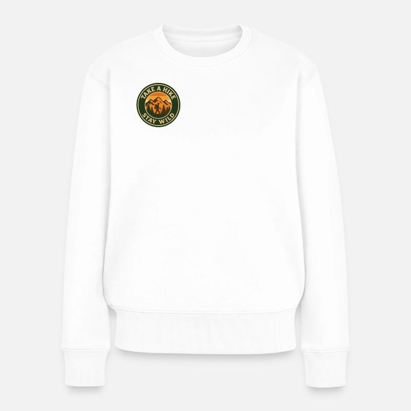 Take A Hike - Stay Wild - Frauen Premium Bio Pullover - Weiß