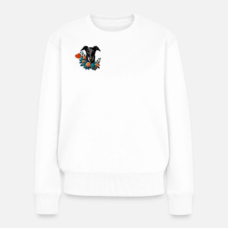Galgo Blackbeauty Nr01 - Frauen Premium Bio Pullover - Weiß