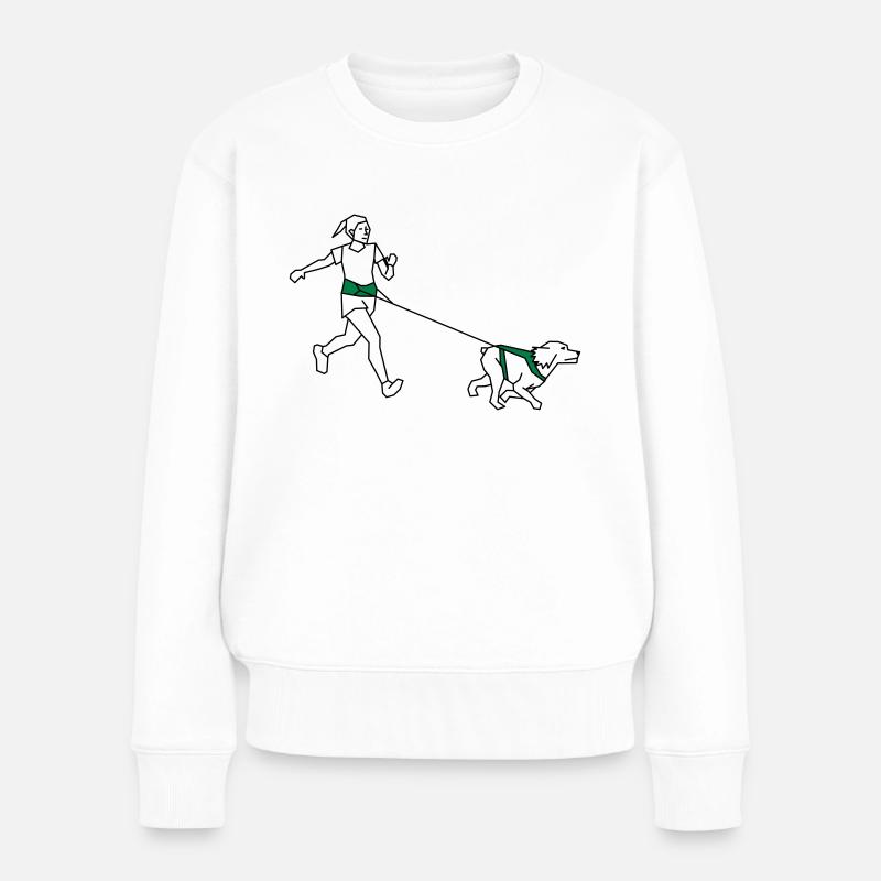 Canicross - Frauen Premium Bio Pullover - Weiß