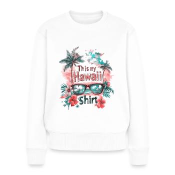 Hawaii Sonnenbrille Aloha Blumen Palmen Strand - Frauen Premium Bio Pullover - Weiß - Vorne - Julia (174cm)
