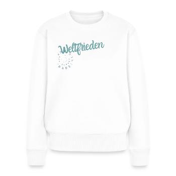 Weltfrieden - Frauen Premium Bio Pullover - Weiß - Vorne - Julia (174cm)